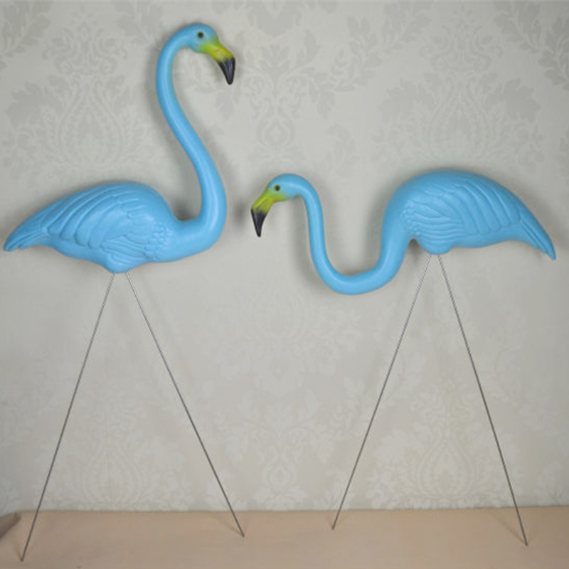 Симулация пластмасов син фламинго птици градинарство животни декорации на открито принадлежности